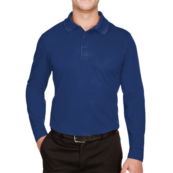 CrownLux Performance® Tall Plaited Long Sleeve Polo Thumbnail
