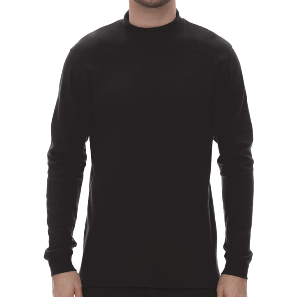 Jersey Interlock Mockneck Long Sleeve T-Shirt Thumbnail